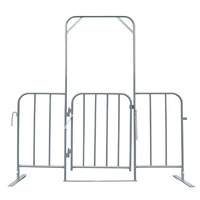 Crowd Control Barrier Gate Galvanized Including Gate Spring and 2 feet and 2 PTO Pins