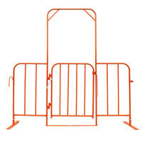 Crowd Control Barrier Gate Orange Including Gate Spring and 2 feet and 2 PTO Pins