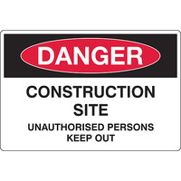 Construction Site Safety Sign 450mm x 300mm