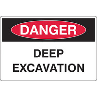 Deep Excavation Safety Sign 450mm x 300mm
