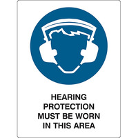 Hearing Protection PPE Safety Sign 600mm x 450mm